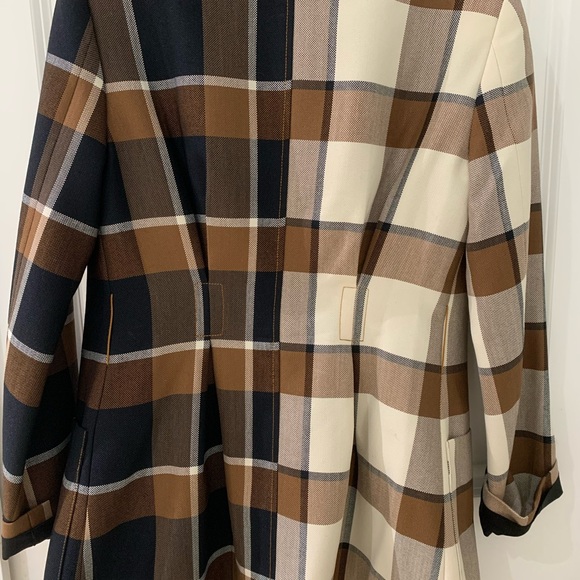 STAUD Plaid Blazer in Brown, Cream, and Black - Picture 5 of 14